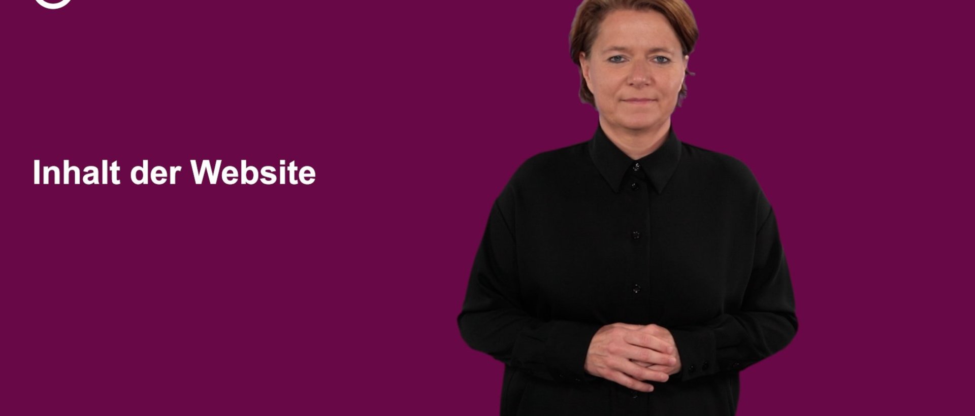 Standbild zum Gebärdensprachevideo. 